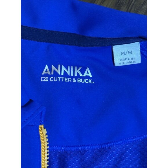 Annika Cutter And Buck Women’s Golf Shirt Medium Blue Light Weight - Picture 3 of 6